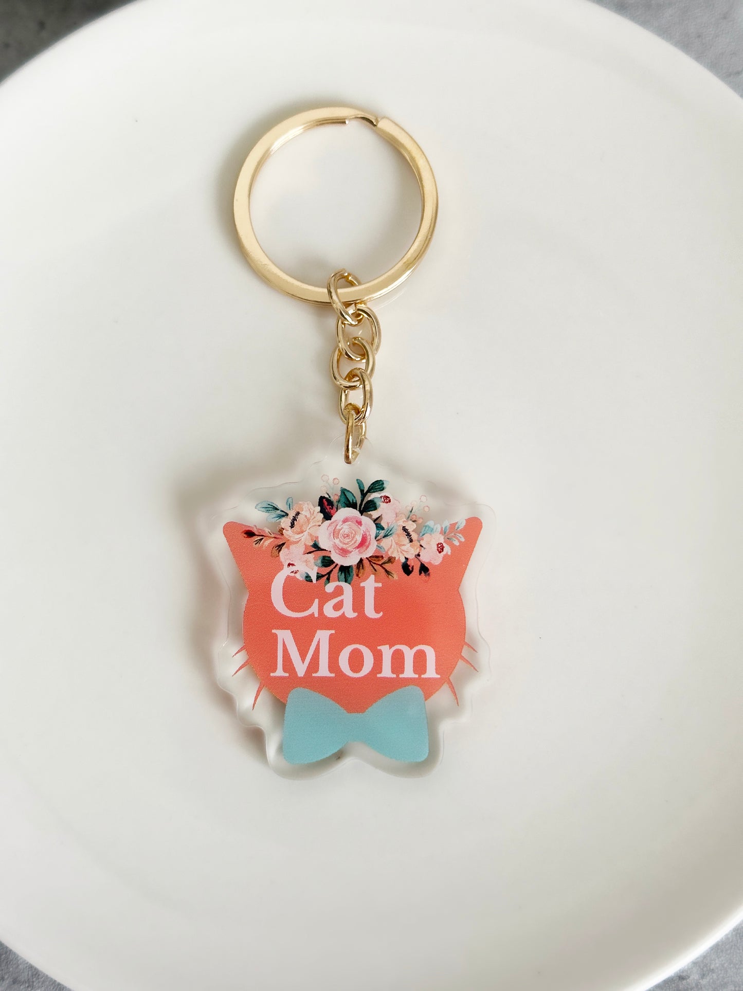 Cat Mom Keychain