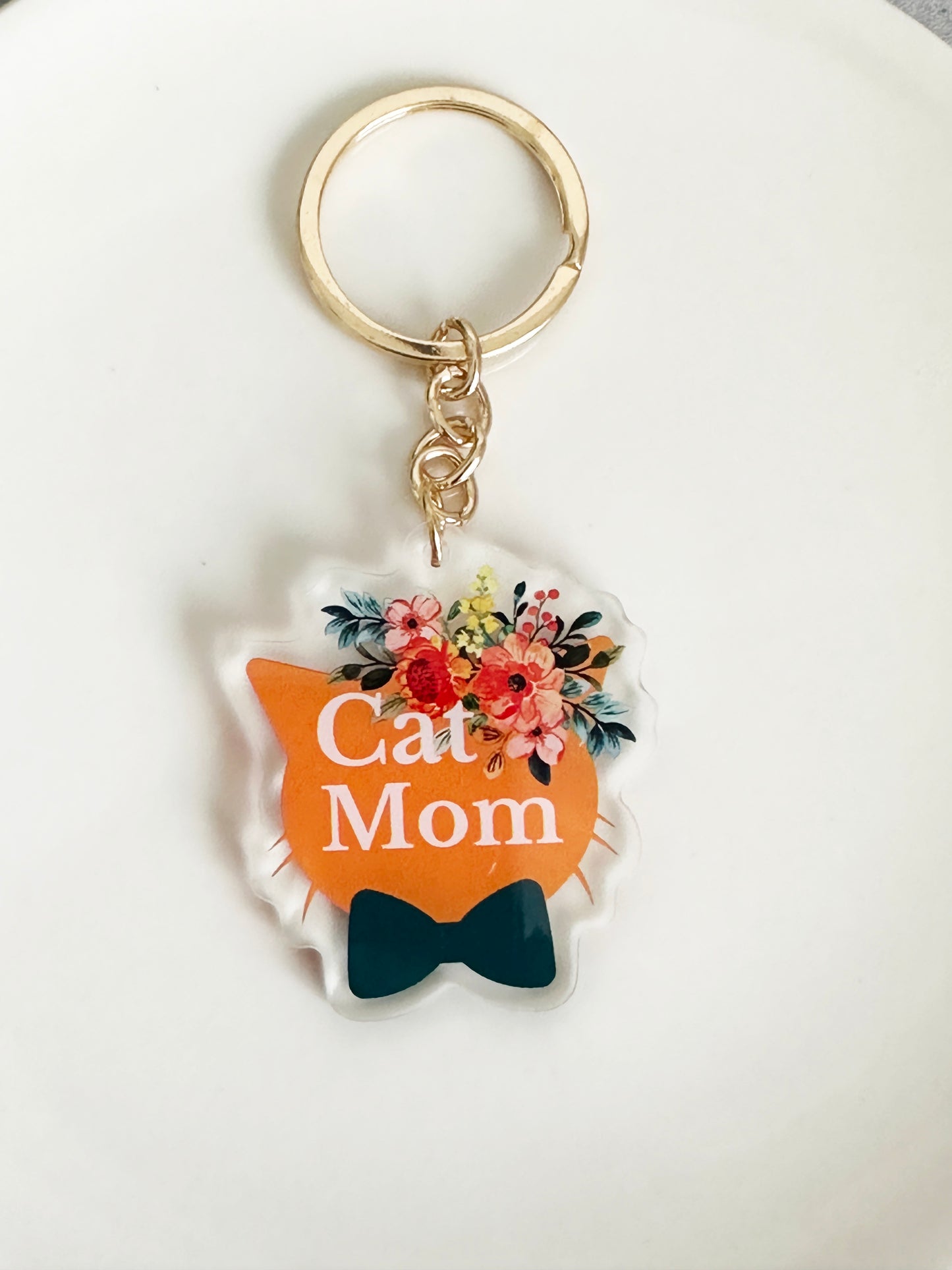 Cat Mom Keychain