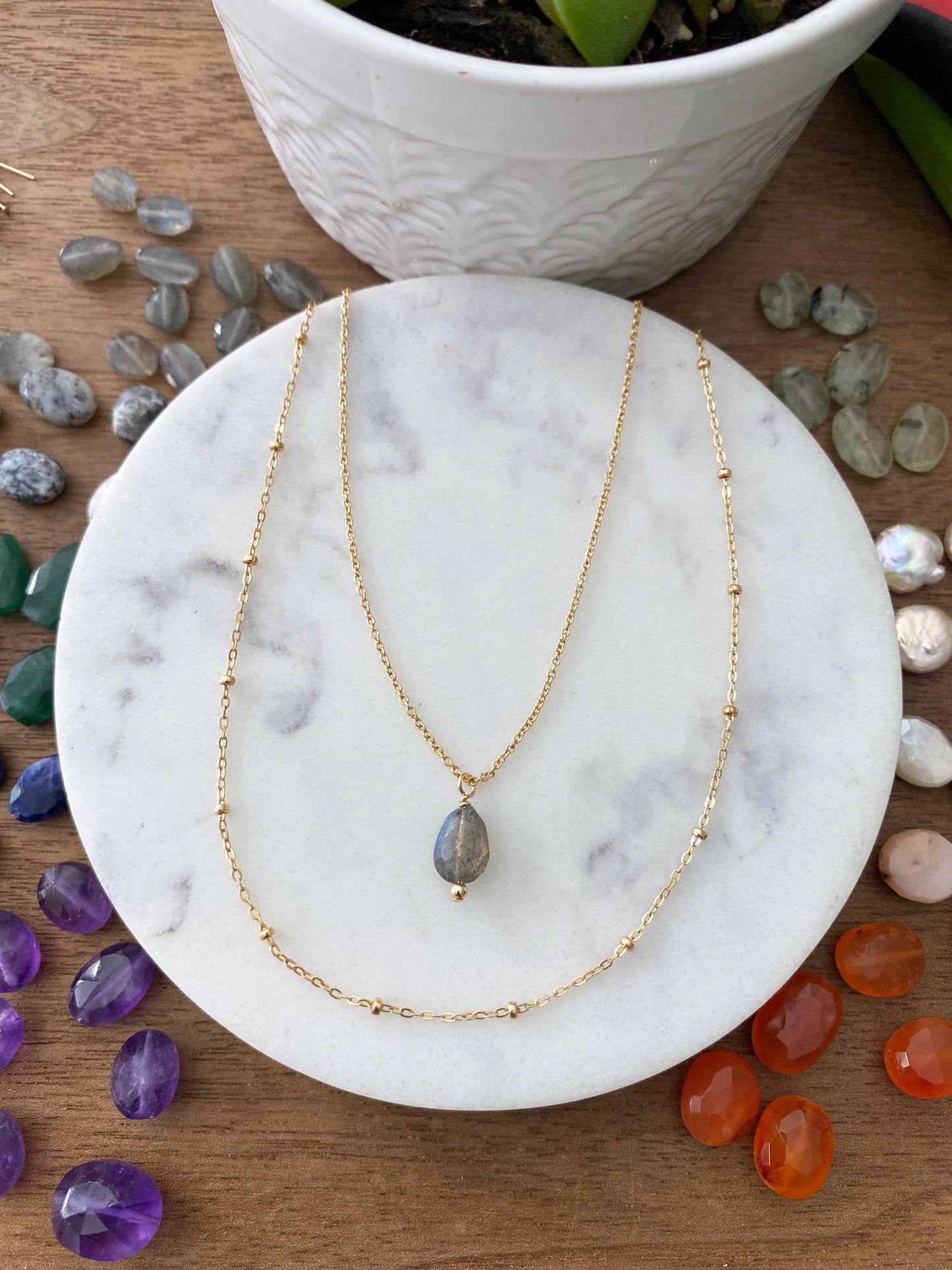 Gold Filled Gemstone Necklace