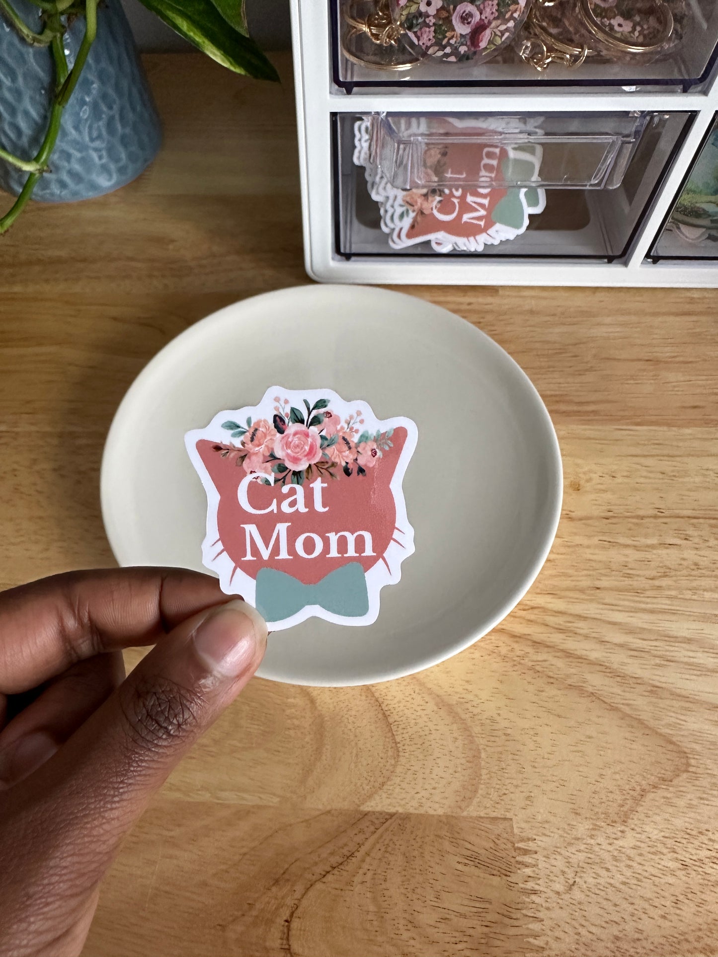 Glossy Cat Mom Sticker
