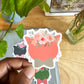 Matte Floral Cat Sticker