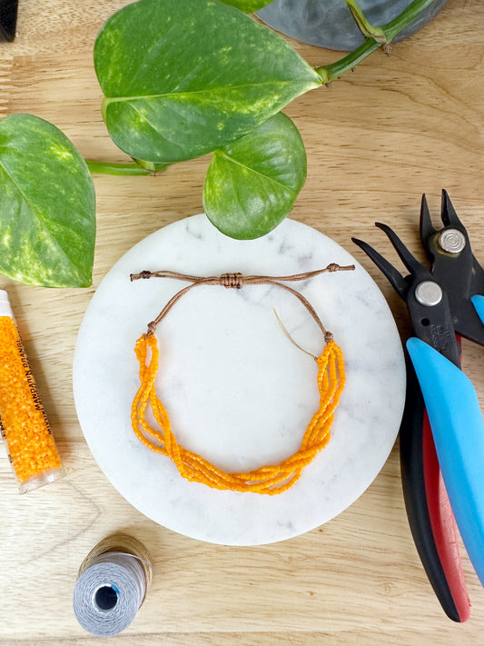 Squash Yellow Seed Bead Bracelet